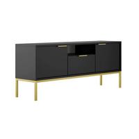 TV-MÖBEL Seattle Schwarz - Goldfarben/Schwarz, Holzwerkstoff (135/56.4/33cm) - Petits-meubles