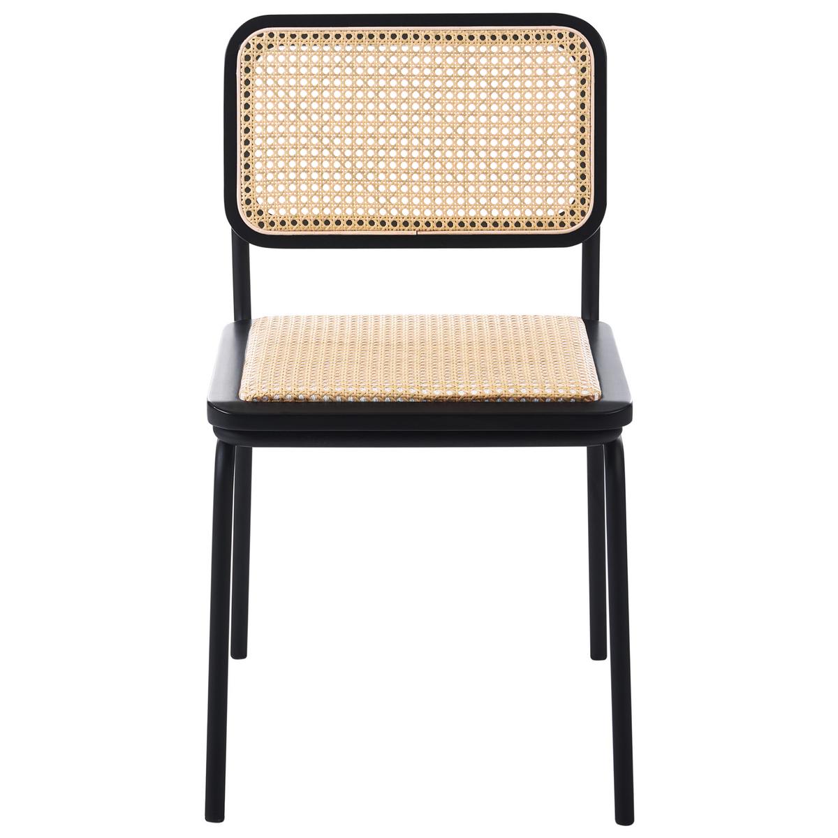 ESSZIMMERSTUHL 2er-Set Polyrattan Schwarz Corvallis - Schwarz, Kunststoff (48/83/58cm) - Beliani