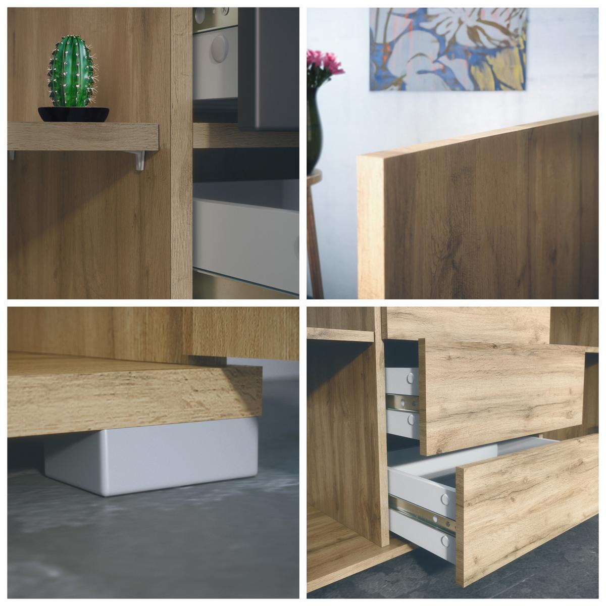 SIDEBOARD Faro Weiß Hochglanz - Weiß Hochglanz, Holzwerkstoff (138.5/75.5/35cm) - Vladon
