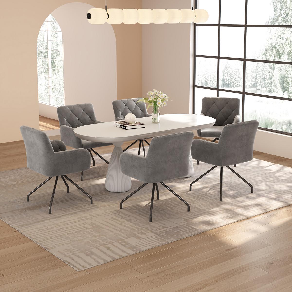 ESSZIMMERSTÜHLE Grey 2er-Set - Grau, Textil (60/58/60cm) - Urban Meuble