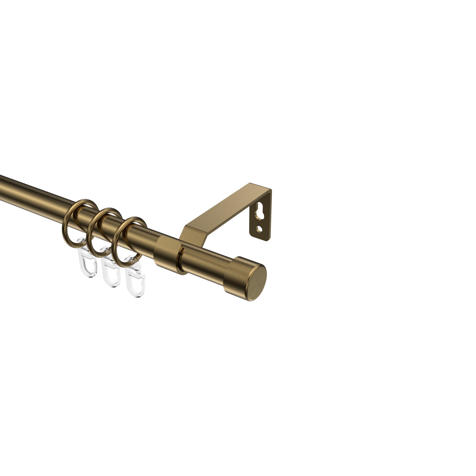 GARDINENSTANGE Olymp Lucan 420 cm (geteilt in 3 x 140 cm), 1-läufig, 16 mm Ø Messing Antik - Messingfarben/Bronzefarben, Metall (420cm) - INTERDECO