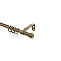 GARDINENSTANGE Olymp Lucan 400 cm (geteilt in 2 x 200 cm), 1-läufig, 16 mm Ø Messing Antik - Messingfarben/Bronzefarben, Metall (400cm) - INTERDECO
