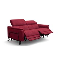 RELAXSOFA RODEN 3-Sitzer mit 2 Relax, rostrot, Veloursstoff - Rot, Holz/Textil (194/82/103cm) - Wozimo