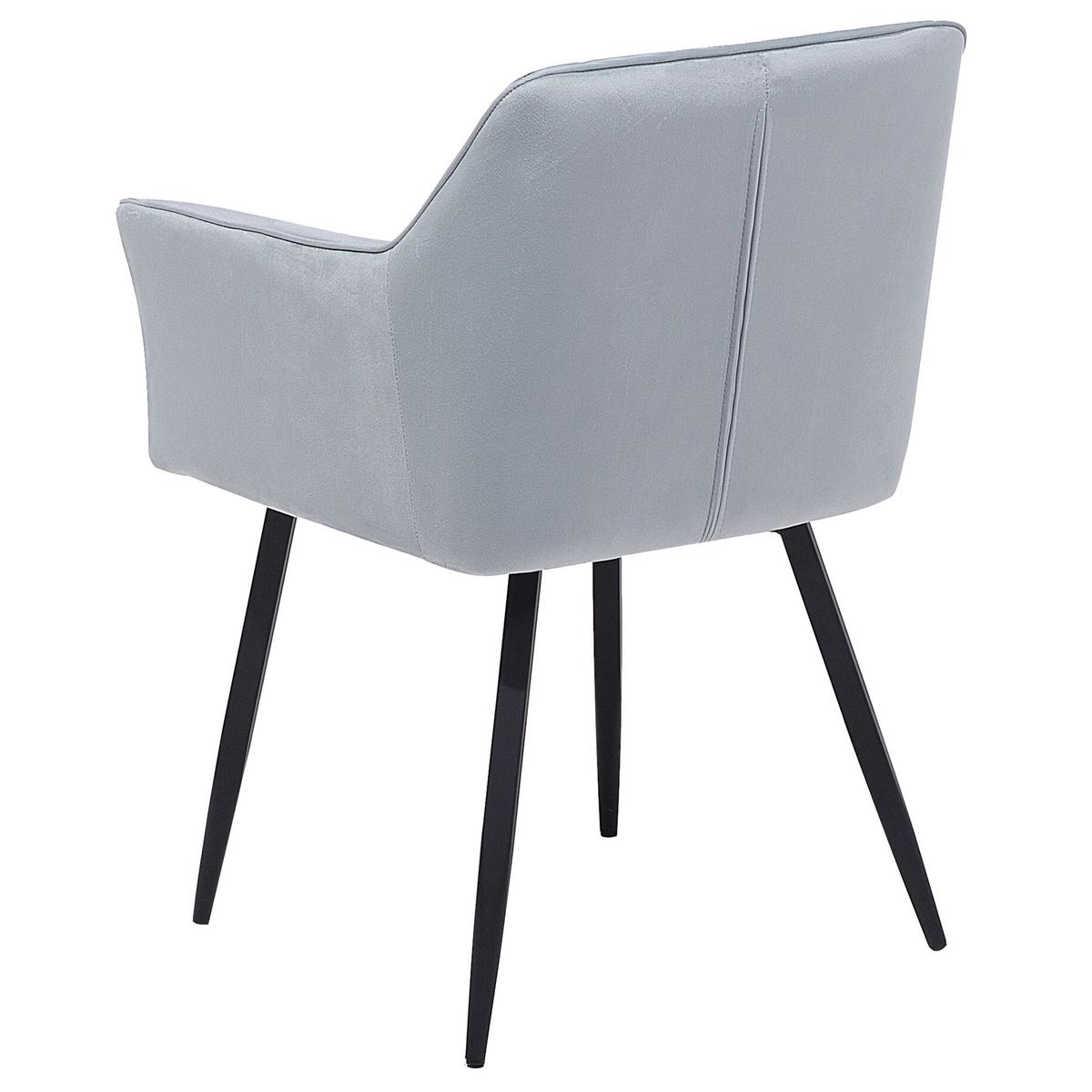 ESSZIMMERSTUHL 2er-Set Samtstoff Grau Jasmin - Grau, Textil/Metall (60/84/49cm) - Beliani