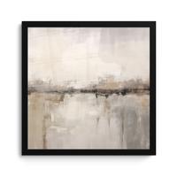 POSTER MIT RAHMENGERAHMTES BILD Moderne Kunst - Abstrakt - Beige 40x40 cm - Beige, Papier (40/40cm) - MuchoWow