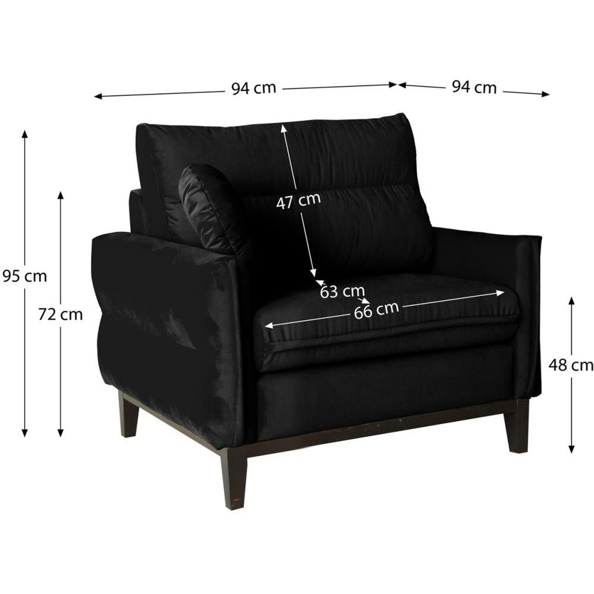 RELAXSESSEL Belweder Velours schwarz - Wengefarben/Schwarz, Holz/Textil (94/95/94cm) - Beautysofa