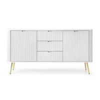 SIDEBOARD Zova Weiß mit goldenen Beinen 168 cm - Goldfarben/Weiß, Holzwerkstoff/Metall (168/87/39cm) - Selsey