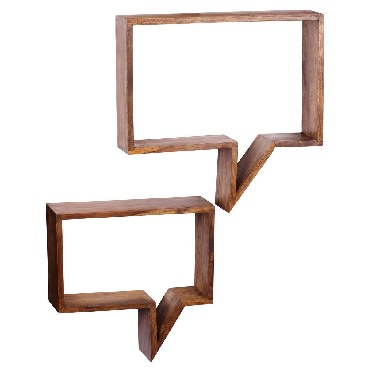 WANDREGAL Set NAKO Massivholz Zeitungsablage, Braun 50x13x49 cm - Braun, Holz (50/49/13cm) - KADIMA DESIGN