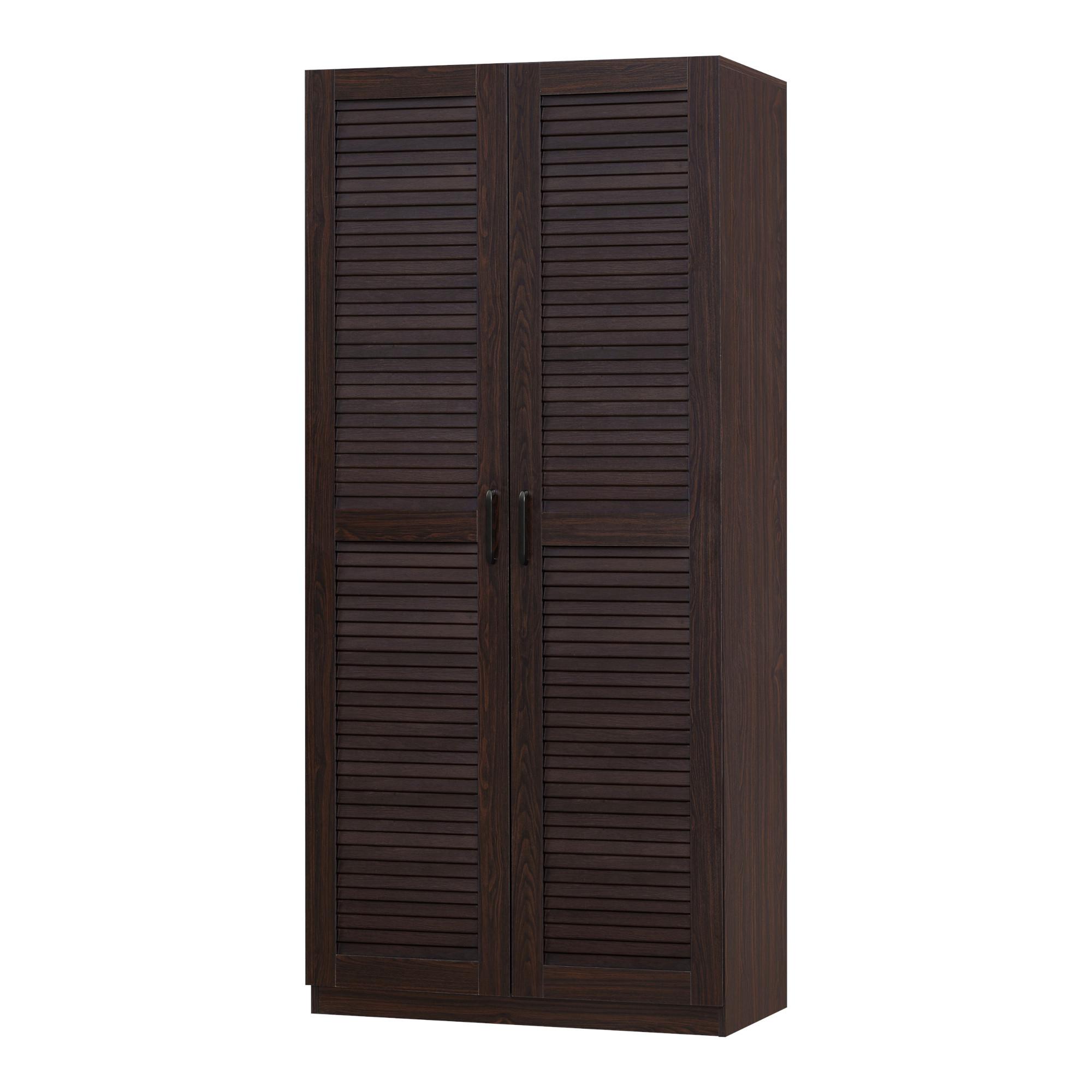 KLEIDERSCHRANK Finning - Walnussfarben, Holzwerkstoff (80/176/52cm) - [en.casa]