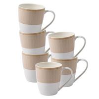 HENKELBECHER Geo beige 350 ml 6er Set - Beige, Keramik (0.35L) - Ritzenhoff Breker