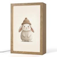 NACHTTISCHLAMPE Kaninchen - Hut - Ohren - Beige 20x30 cm - Creme, Holzwerkstoff (8/20/30cm) - OnlyWow