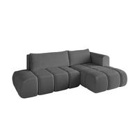 ECKSOFA Ottomane Rechts CLOUD-L 280x185x90 Grau Bouclé - Grau, Holzwerkstoff/Kunststoff (185/280cm) - ALTDECOR