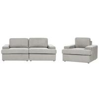 SOFA-SET 4-sitzer hellgrau Alla - Grau, Textil (112/112/208cm) - Beliani