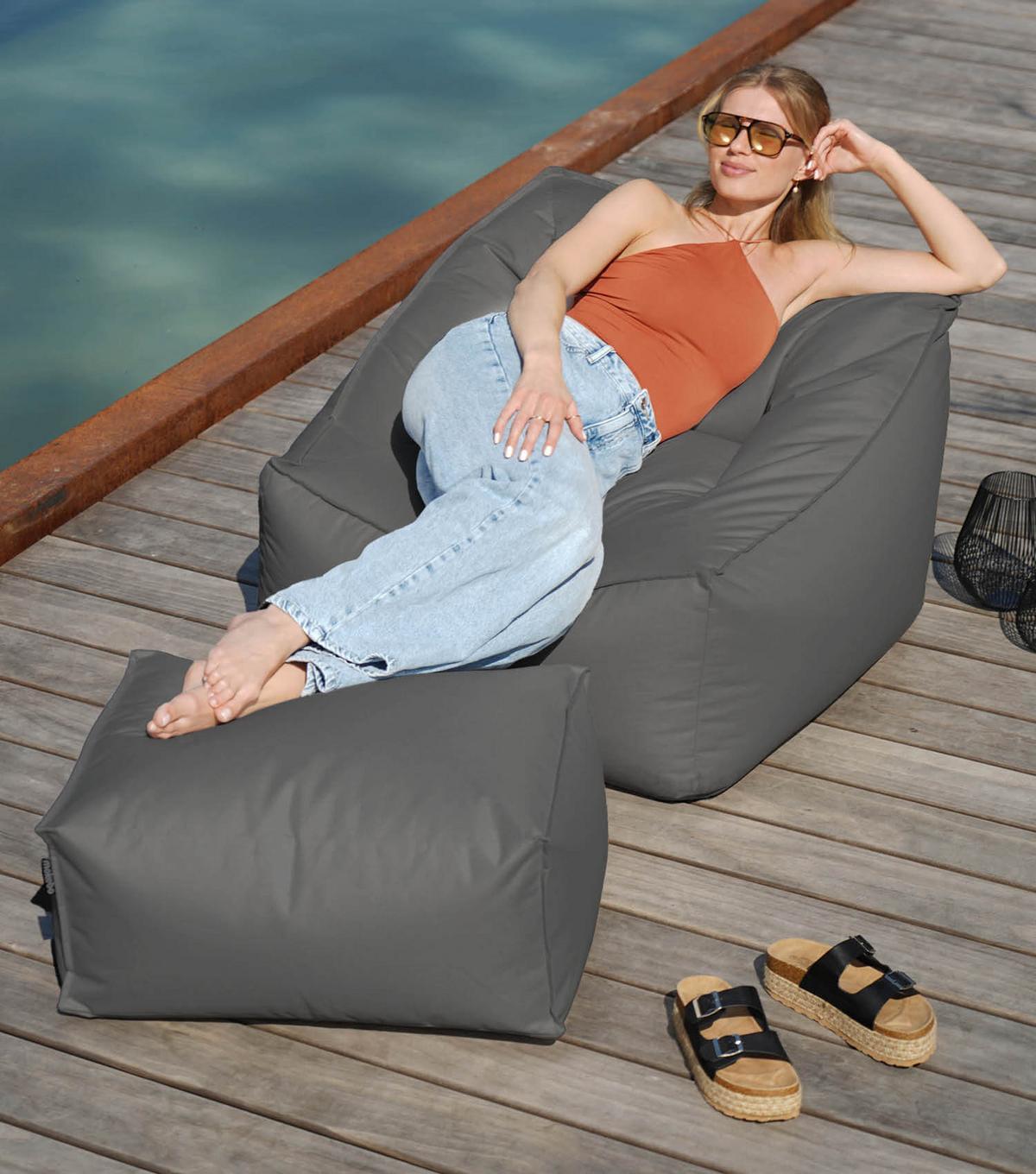 OUTDOOR SITZSACK Der Sunnyboy - Schwarz, Textil (80/60/83cm) - Mokebo