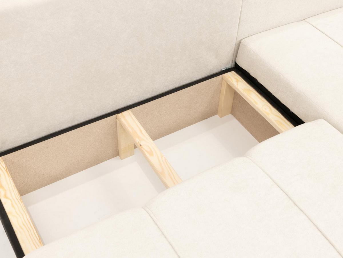 ECKSOFA Furyn O Boucle, Seite: Links - Hellbraun/Schwarz, Holzwerkstoff/Kunststoff (262/145cm) - MIRJAN24