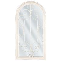 WANDSPIEGEL weiß Fensteroptik 49/97 cm Campel - Weiß, Metall (50/98/5cm) - Beliani