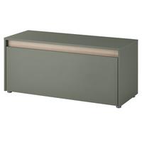 GARDEROBENBANK Salbei grün und Eiche, Schuhbank mit 4 Fächern, Breite 100 cm - Salbeigrün/Eichefarben, Holz/Holzwerkstoff (100/45/40cm) - Furn.Design