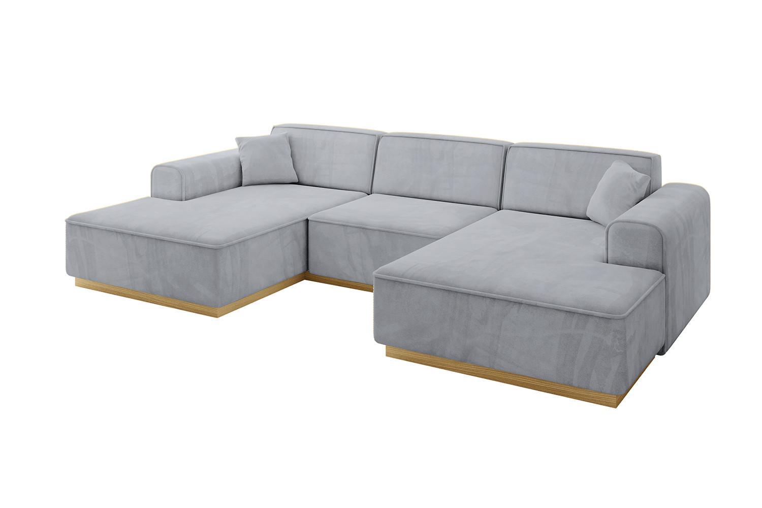 WOHNLANDSCHAFT IREA-U1-v2 - 301x165x80 cm Grau - Titanfarben, Holzwerkstoff/Textil (301/80/165cm) - ALTDECOR