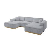 WOHNLANDSCHAFT IREA-U1-v2 - 301x165x80 cm Grau - Titanfarben, Holzwerkstoff/Textil (301/80/165cm) - ALTDECOR