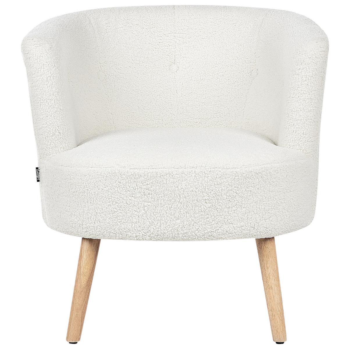 SESSEL Weiß Odenzen - Weiß/Braun, Textil (72/77/73cm) - Beliani