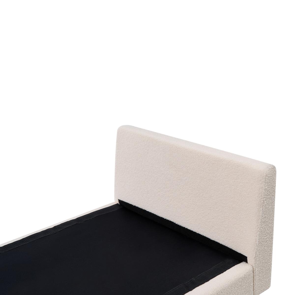 CHAISELONGUE Stoff Cremeweiß Archiane - Creme/Schwarz, Textil (170/60/85cm) - Beliani