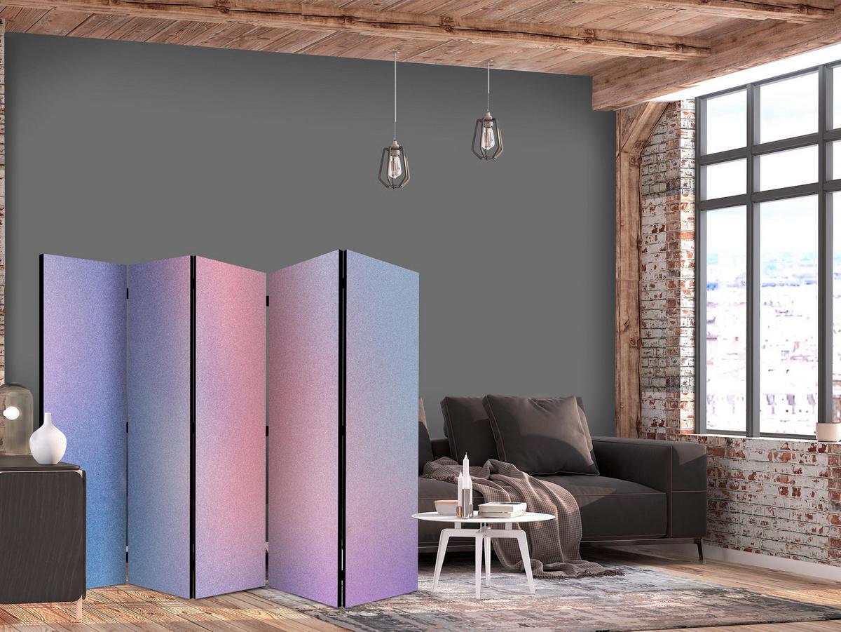 PARAVENT Einseitig Bedruckter 5-tlg 225x172 cm Regenbogenfarbener - Multicolor, Holz/Textil (225/172/3cm) - Muralo