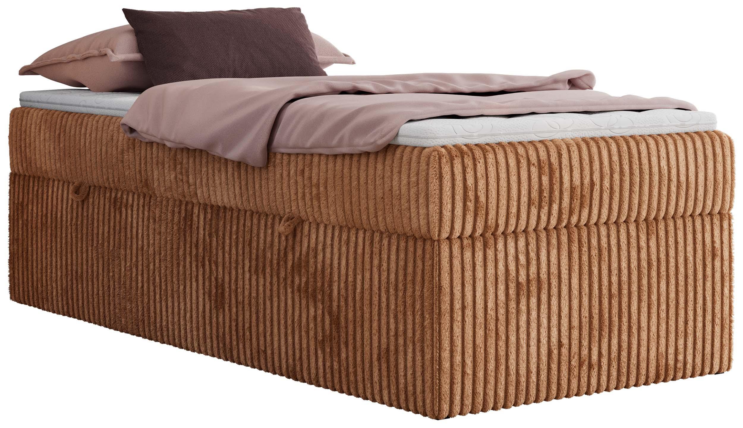 BOXBETT ZERO 90/200 - Orange Cord - H3 - Topper Visco - Orange, Textil (90/200cm) - MKS