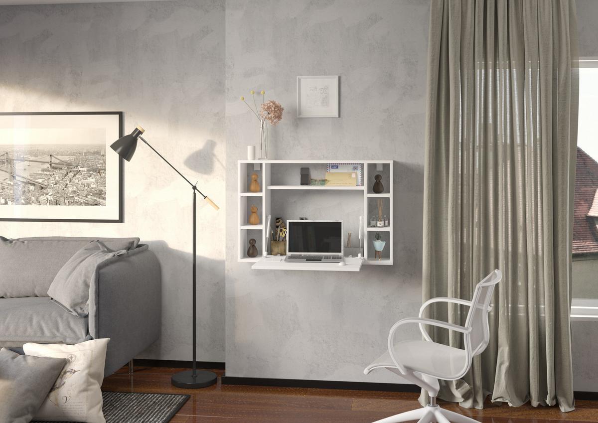 SCHREIBTISCH Weiß 94/62/62 - Weiß, Holzwerkstoff (90/50/62cm) - RAUMHIRSCH FURNITURE