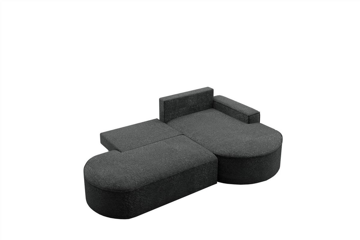 ECKSOFA Girona Mit Schlaffunktion - Schwarz, Holzwerkstoff/Textil (278/179cm) - Fun Möbel