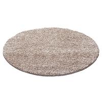 HOCHFLORTEPPICH RHEIN, einfarbig, Beige, Ø 120 cm - Beige, Textil (120/120cm) - KADIMA DESIGN