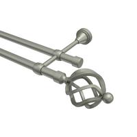 GARDINENSTANGE Primus Paolo 160 cm, 2-läufig (ohne Ringe), 16 mm Ø Chrom matt - Chromfarben/Nickelfarben, Metall (160cm) - INTERDECO