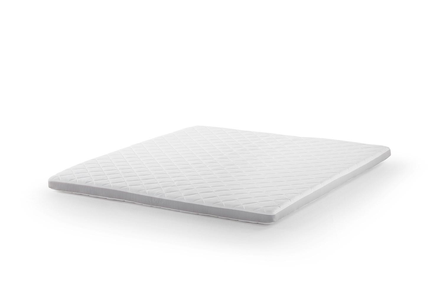 TOPPER KARO-KLIMA KALTSCHAUM SOLO Weiß - Weiß, Textil (180/200cm) - KAWOLA