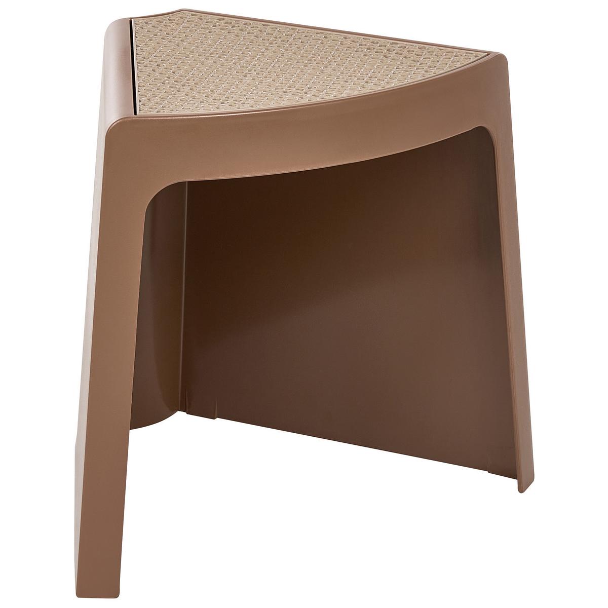 GARTENHOCKER 4er-Set Braun Evros - Braun, Kunststoff (43/45/35cm) - Beliani