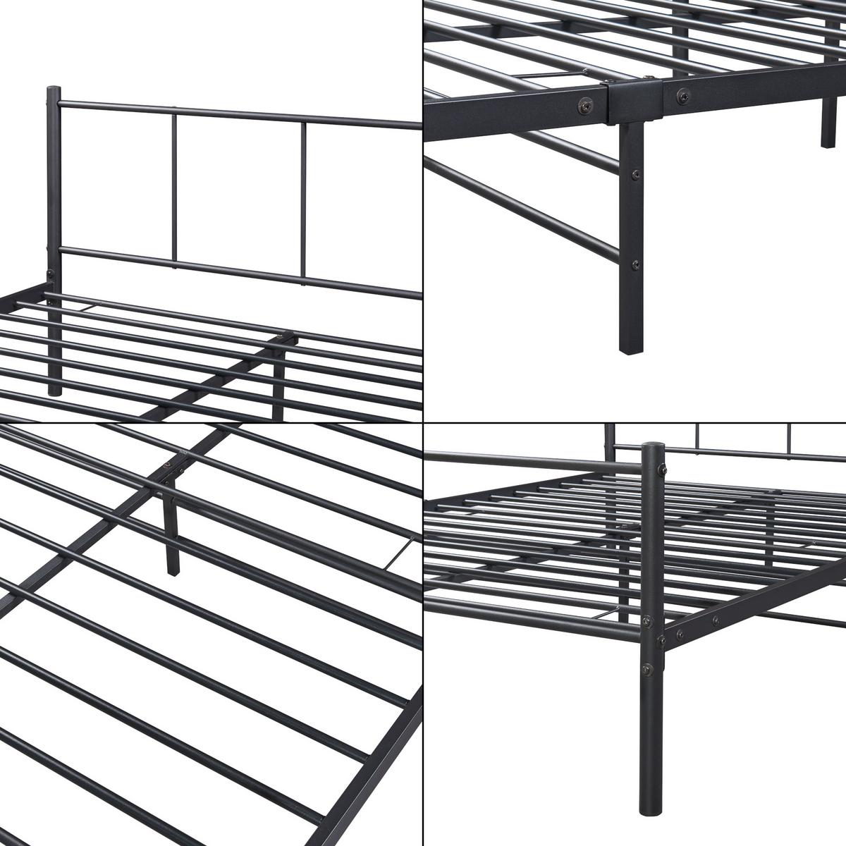 METALLBETT Laos - Schwarz, Metall (140/200cm) - [en.casa]