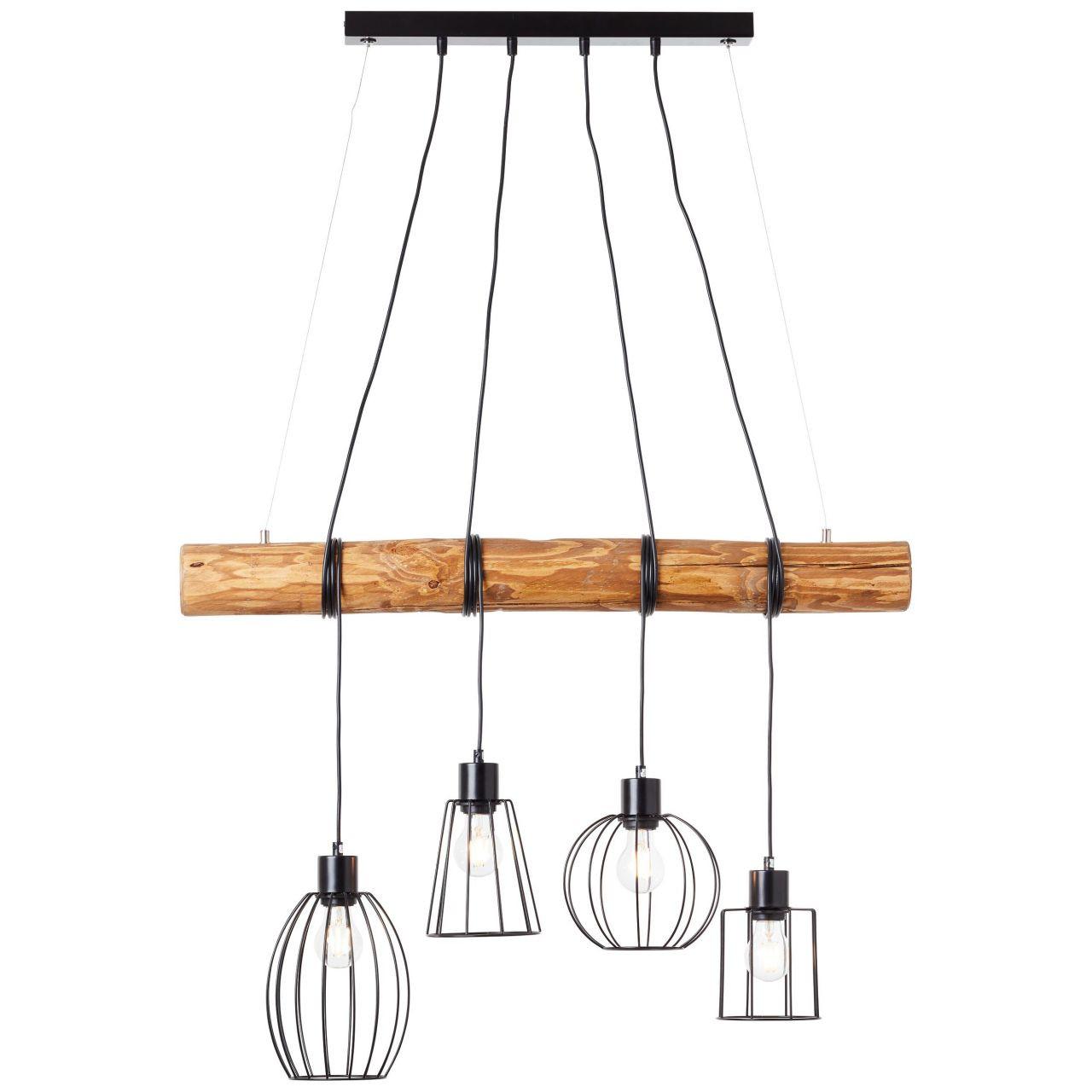 PENDELLEUCHTE Keyla 99549/76 - Schwarz, Holz (19.5/90/140cm) - Brilliant