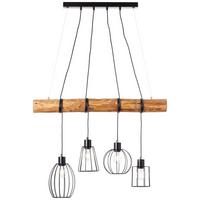 PENDELLEUCHTE Keyla 99549/76 - Schwarz, Holz (19.5/90/140cm) - Brilliant