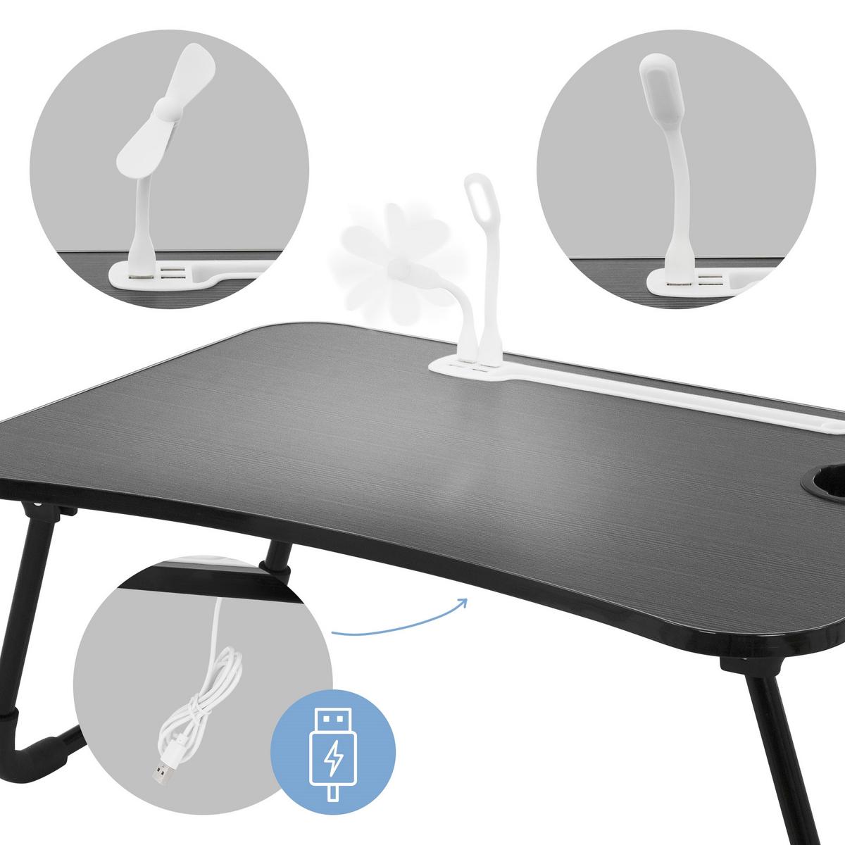 LAPTOPTISCH Schwarz 60x40 cm klappbar - Schwarz, Holzwerkstoff (60/40/25cm) - ML-DESIGN