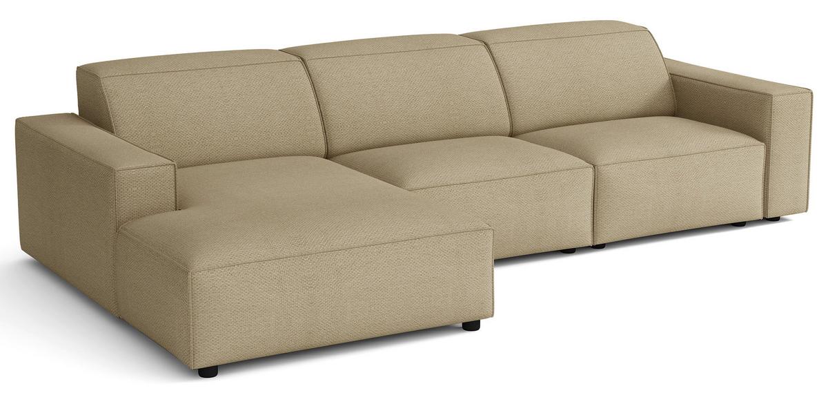 ECKSOFA Sellmo 287 cm - Schwarz/Cappuccino, Kunststoff/Textil (292/166cm) - Selsey
