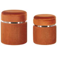 POUF Camdenton 36-31/36-31/44-38 cm - Orange, Textil (36/38/36cm) - Beliani