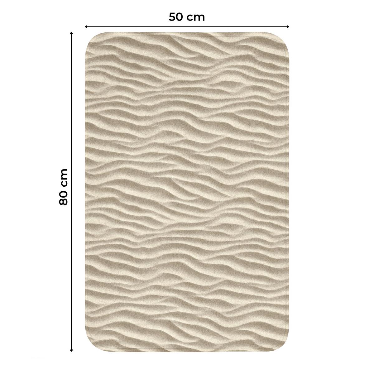 WC-VORLEGER Sand - Wellen - Beige WC Teppich 50x80 cm - Beige, Textil (50/1cm) - OnlyWow
