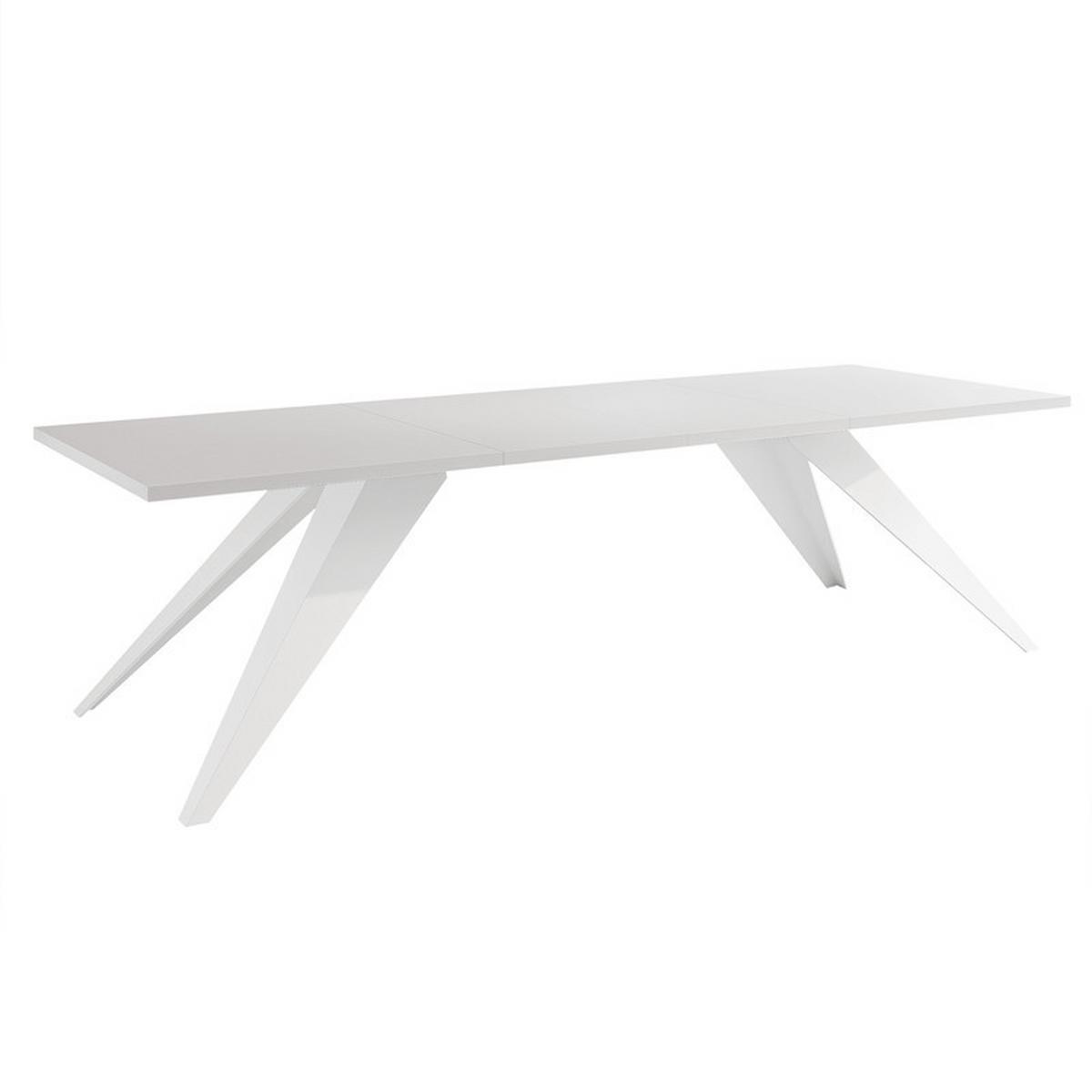 AUSZIEHTISCH XANDRO 140/80/76 cm mit Metallgestell, Weiß - Weiß, Holzwerkstoff/Metall (80/140/76cm) - Idohome