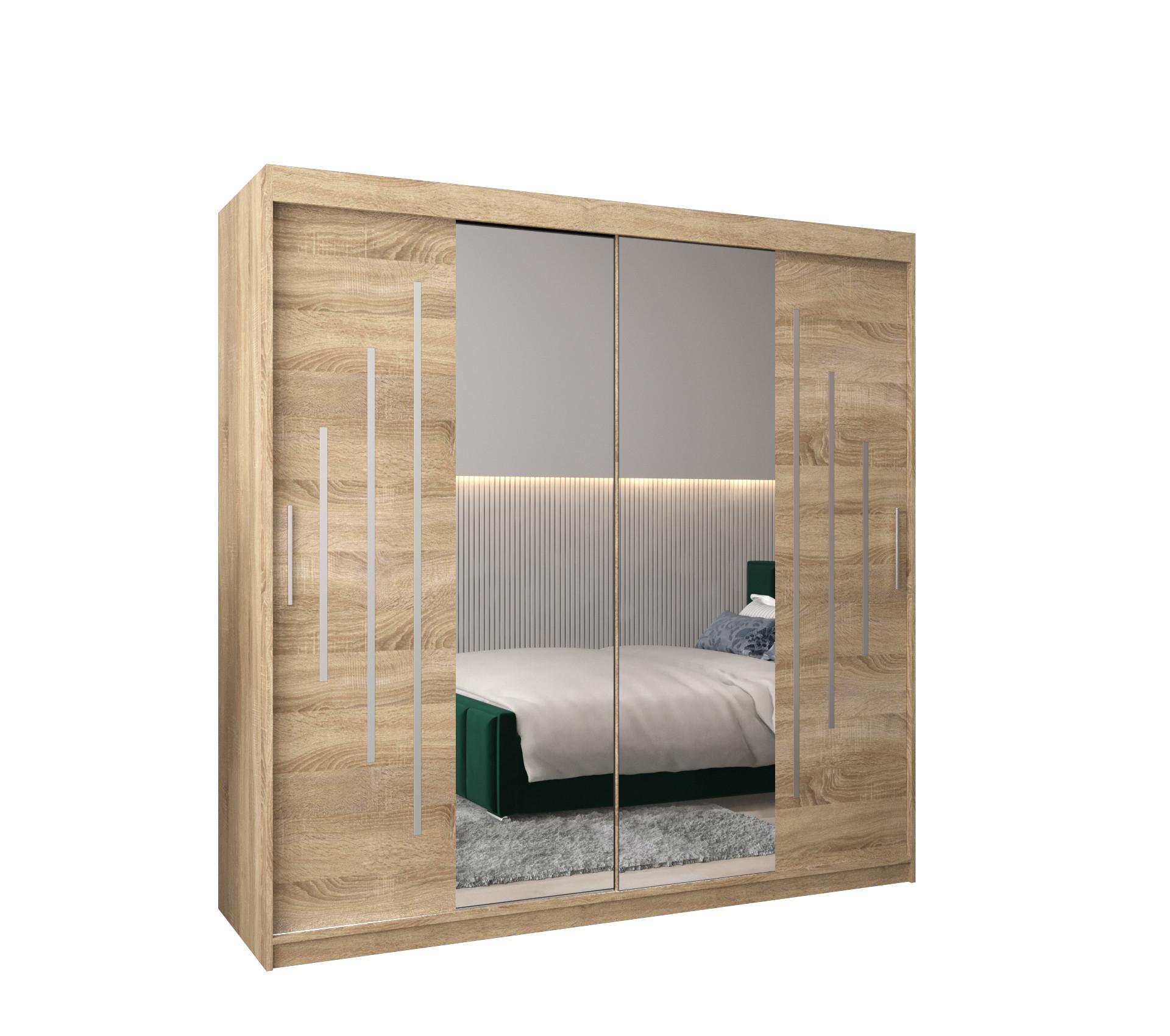 SCHWEBETÜRENSCHRANK 200/200/62 2-türig - Silberfarben/Sonoma Eiche, Holz/Kunststoff (200/200/62cm) - Abiks Möbel