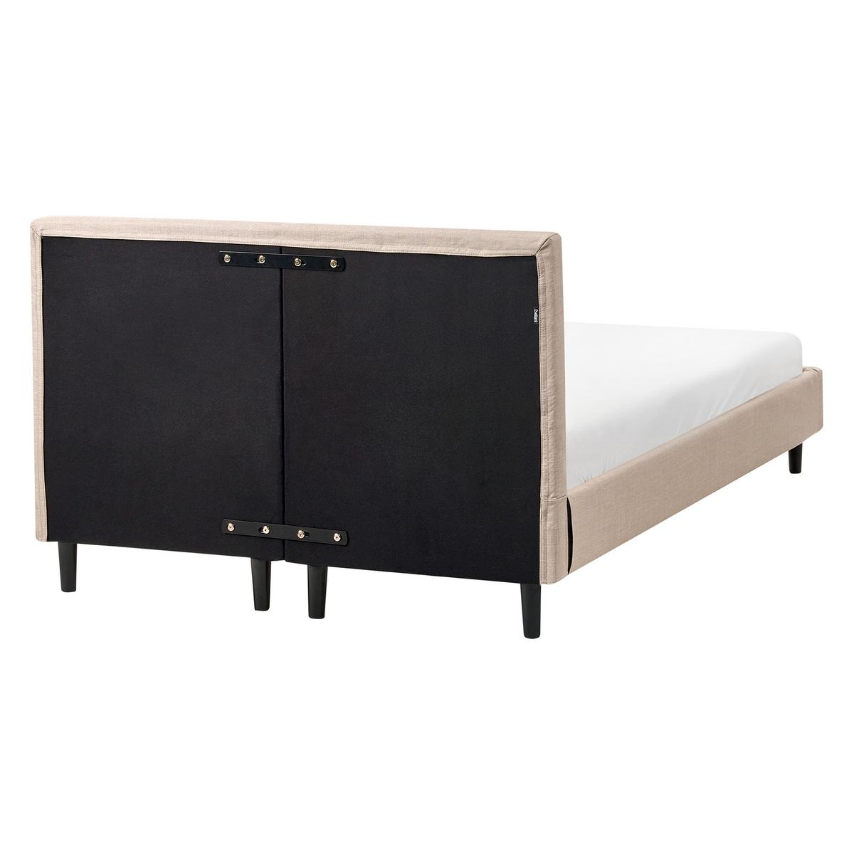 BETT mit Lattenrost 120/200 cm Beige Fitou - Beige/Braun, Textil (120/200cm) - Beliani