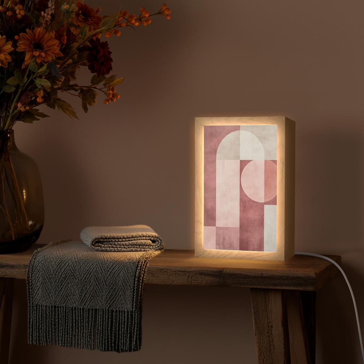 WANDLEUCHTE Figuren - Abstrakt - Rosa 20x30 cm - Altrosa, Holzwerkstoff (20/30/8cm) - OnlyWow