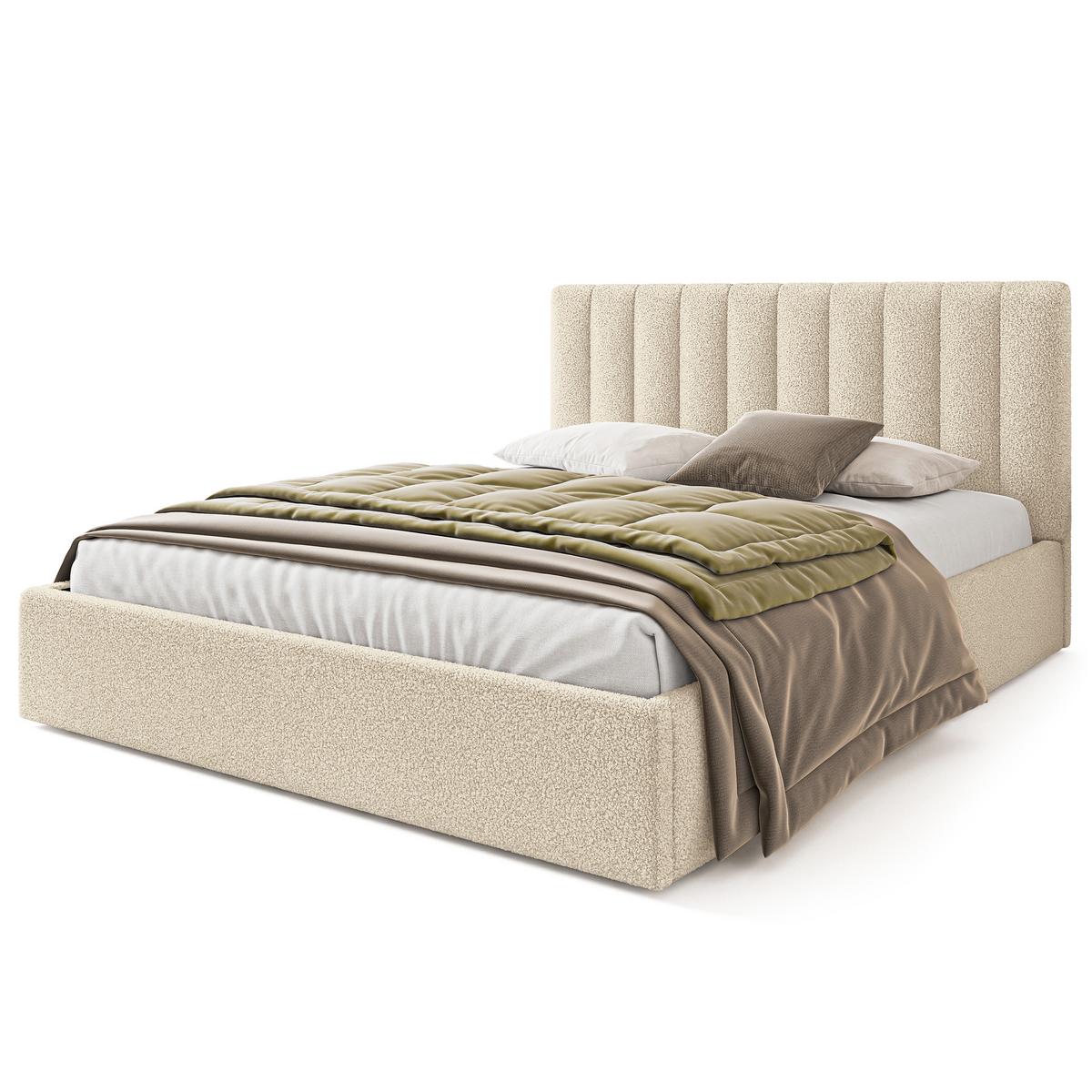 POLSTERBETT DEMERA Q 180x200 cm mit Bettkästen - Creme - Creme, Holz (180/200cm) - MASSENO