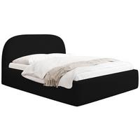 POLSTERBETT Puro mit Bettkasten, Schwarz Boucle 120 x 200 cm – mit Metall-Lattenrost - Birkefarben/Schwarz, Holzwerkstoff/Kunststoff (120/200cm) - WFL GROUP