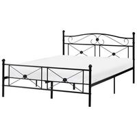 BETT mit Lattenrost 140/200 cm Stahl Schwarz Rodez - Schwarz, Metall (140/200cm) - Beliani