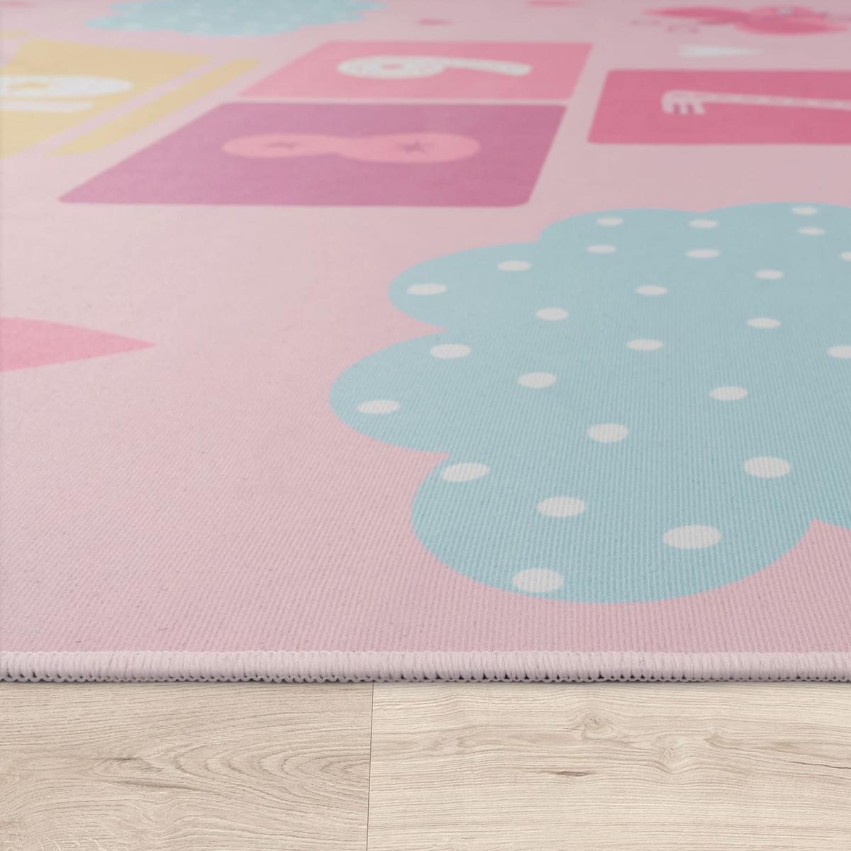 KINDERTEPPICH Waschbar, mit Prinzessinnen-Motiv, Rosa, 100 x 200 cm - Rosa, Textil (200/100cm) - KADIMA DESIGN