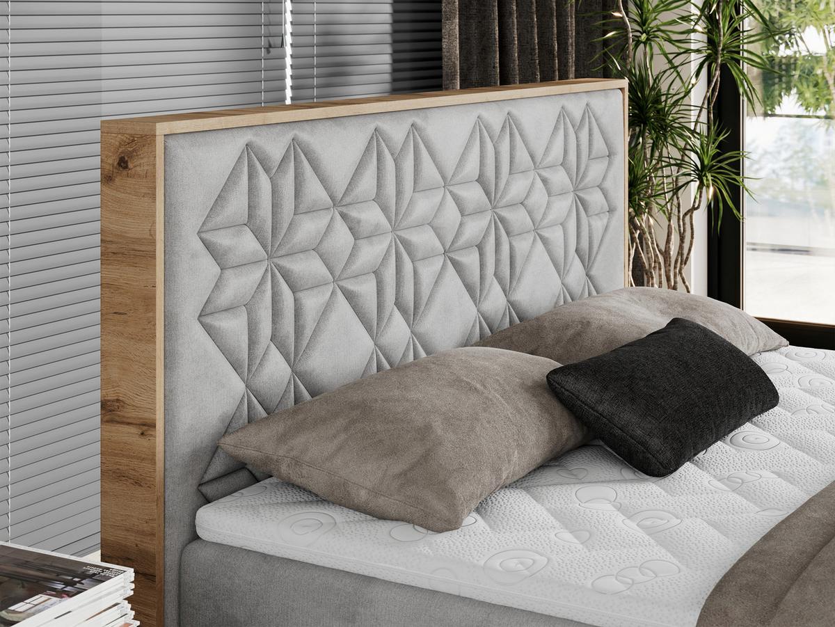 BOXBETT NESSI - 200/200 Hellgrau Velvet - H3 - Hellgrau, Holz/Textil (200/200cm) - MKS