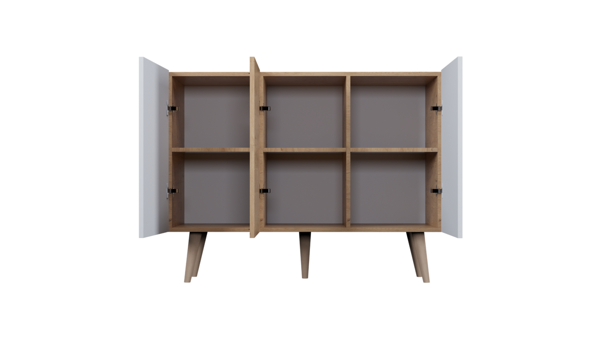 KOMMODE Toronto Weiß, Eiche 39,9/95,5/120 - Weiß, Holzwerkstoff (40/96/120cm) - RAUMHIRSCH FURNITURE